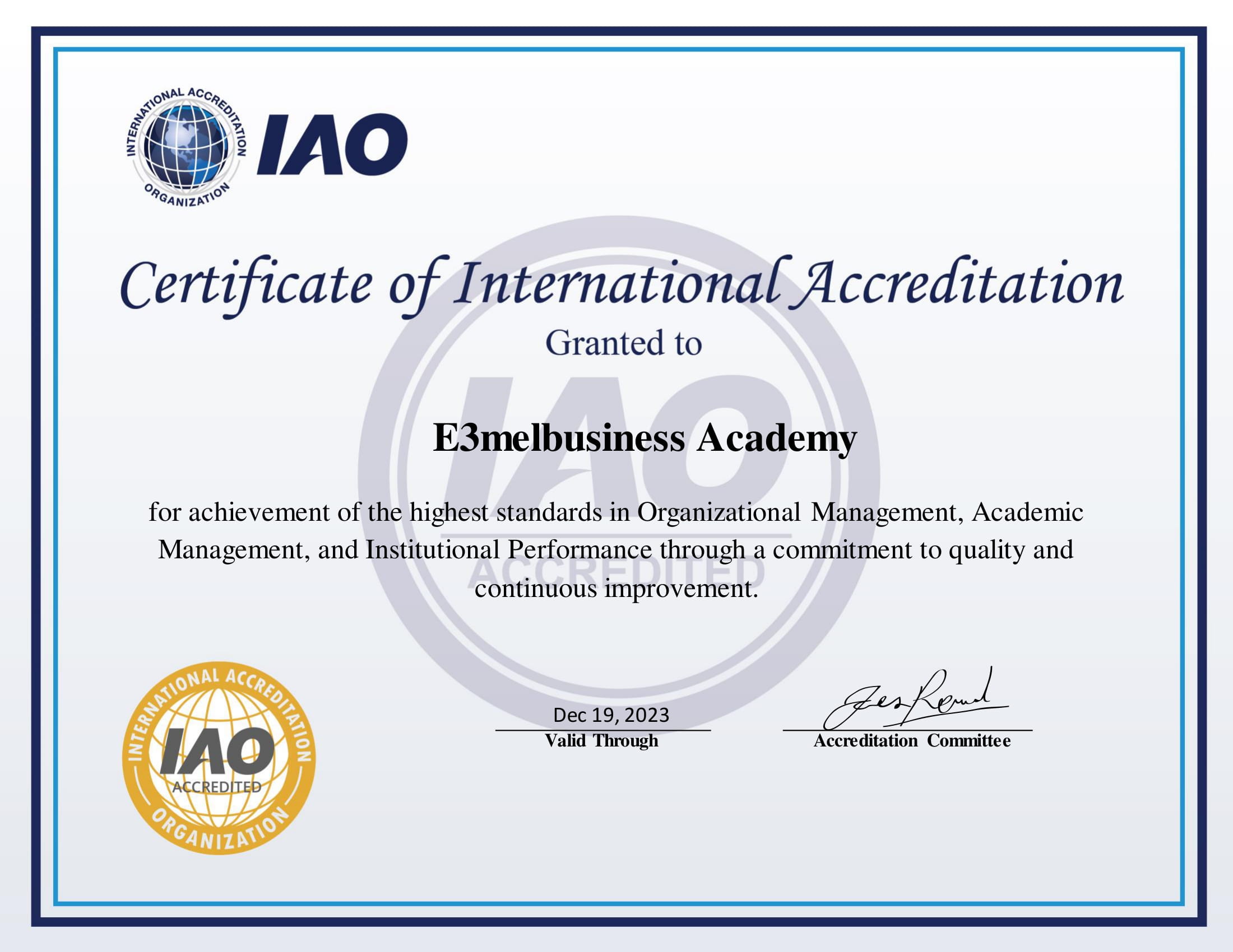 منظمة الاعتماد الدولية IAO منظمة الاعتماد الدولية IAO